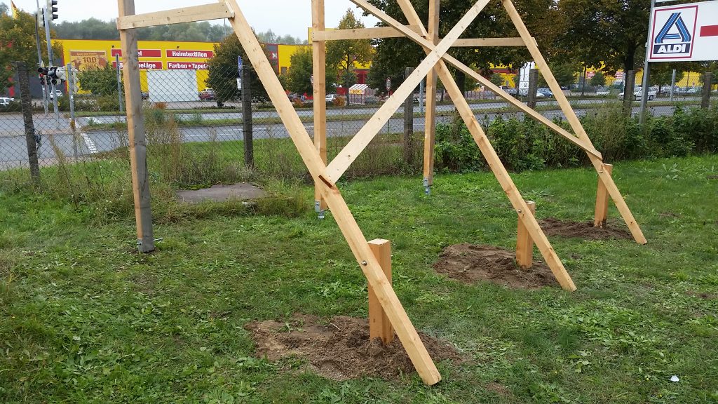 Bauschild mit Holzgestell Berlin