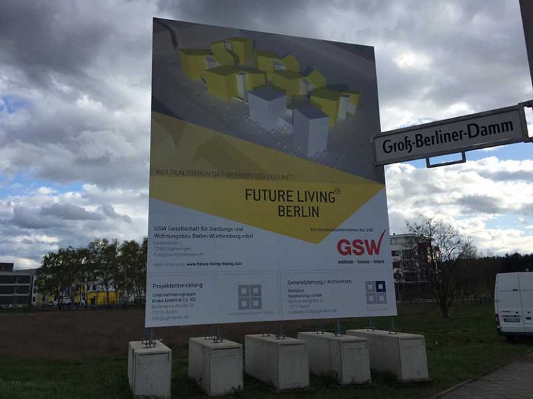 Bauschild mit Stahlgestell Berlin