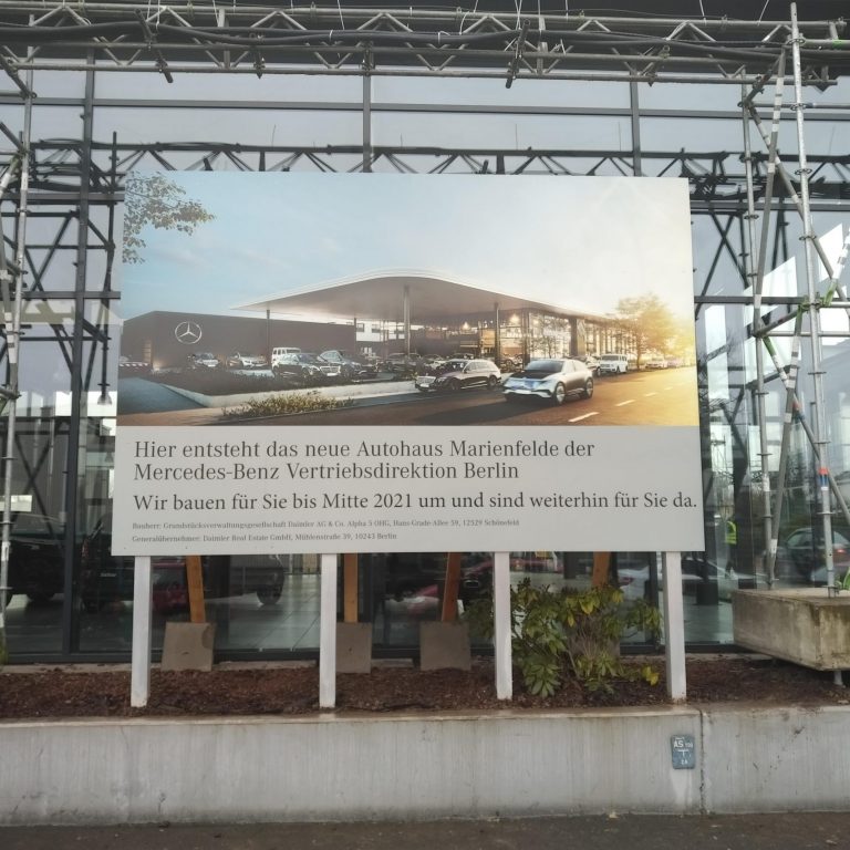 Bauschild mit Alugestell Berlin